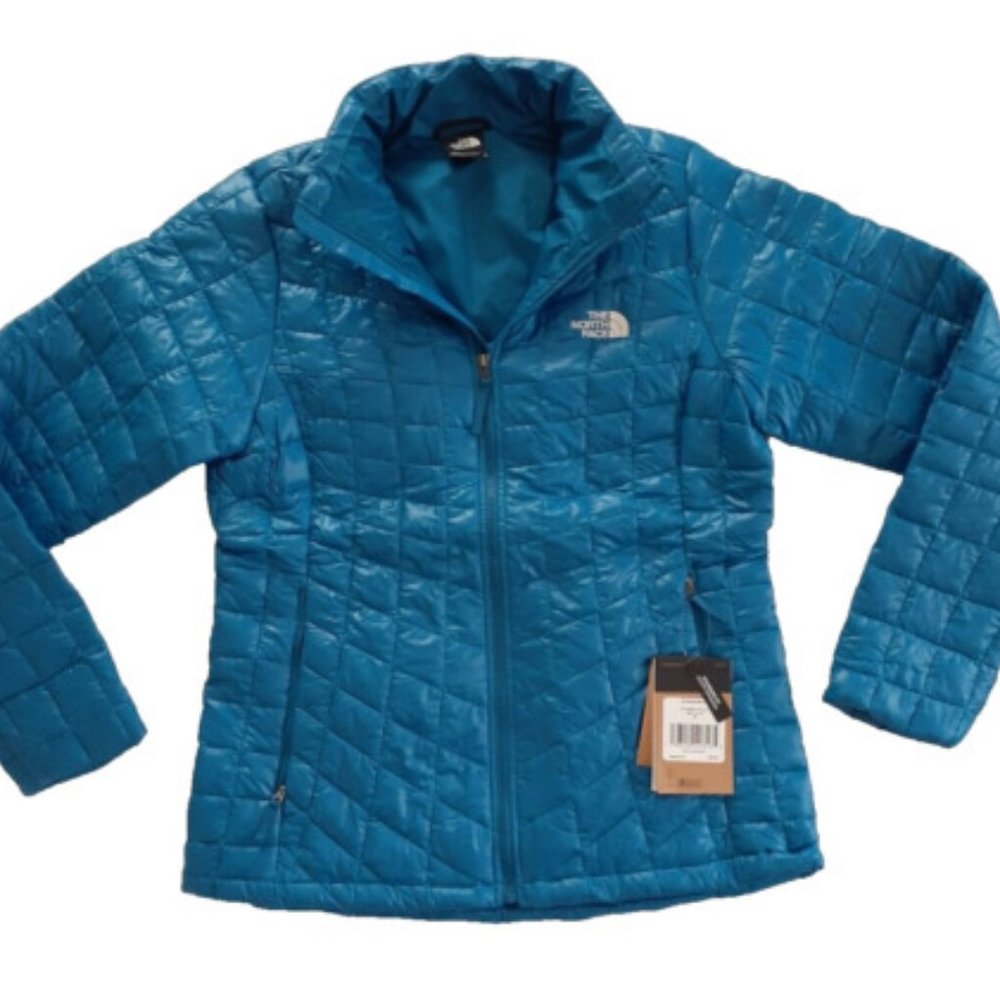 The North Face Women's Small Thermoball Eco Puff Jacket Packable Banf Blue NWT